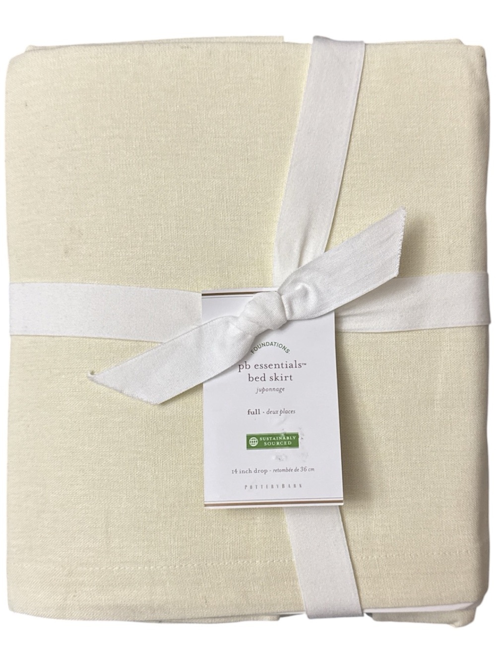 Pottery Barn Bed Skirt in Palest Yellow Full Size